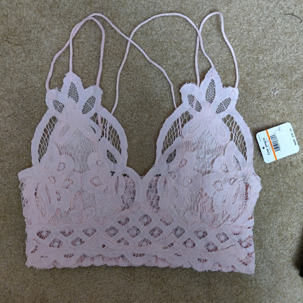 Rose Quartz Free People Bralette nwt